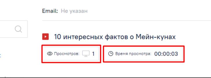 Информация о количестве просмотров, времени просмотра и о том,  с какого устройства было просмотрено видео.