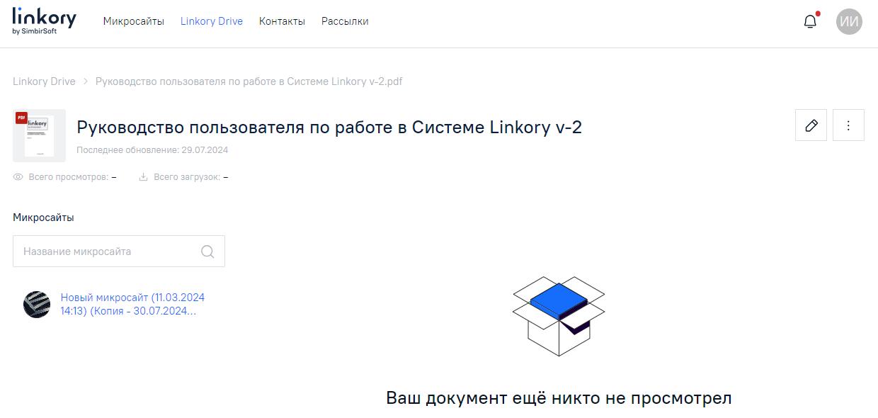 Информация о файле в том случае, когда он не был просмотрен